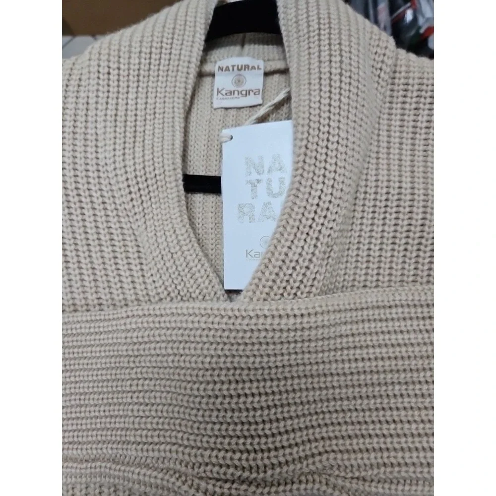 Kangra 100% Cashmere   Cardigan Chunky Knit Sweater Buttons New With Tags Sz 46